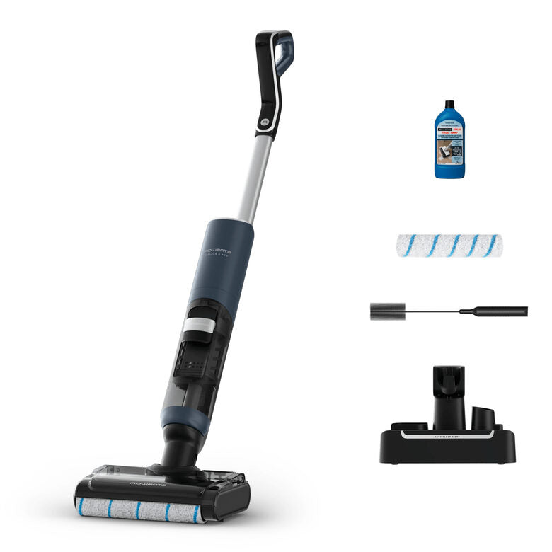 Rowenta X-Clean 5 Pro GZ5436E0 scopa elettrica Aspirapolvere elettrica Batteria Secco e bagnato Senza sacchetto 0,5 L Blu, Nero