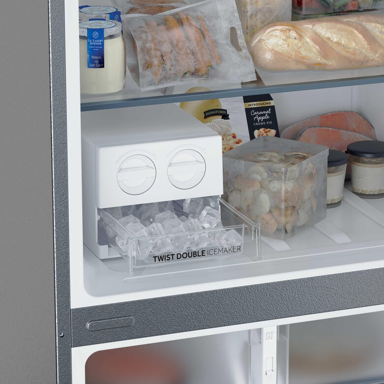 Haier HPR5718ENMX Frigorifero Combinato A Libera Installazione, Tecnologia Total No Frost, Sistema LED Daylight, Classe E, Acciaio Inox