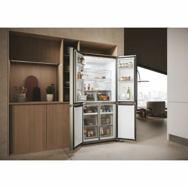 Haier HCR3818ENMM Cube 83 Serie 3 Frigorifero Side By Side Libera Installazione 467 L E Platino Stainless steel