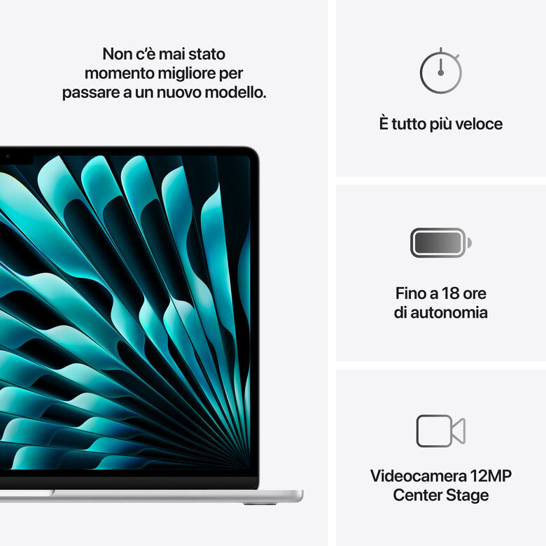 Apple MacBook Air 15'' M4 chip 10-core CPU 10-core GPU, 16GB, 512GB SSD - Argento