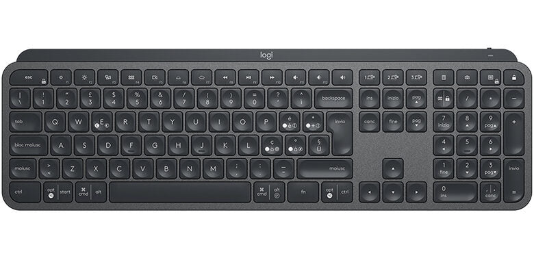 Logitech MX Keys tastiera RF senza fili + Bluetooth QWERTY Italiano Nero