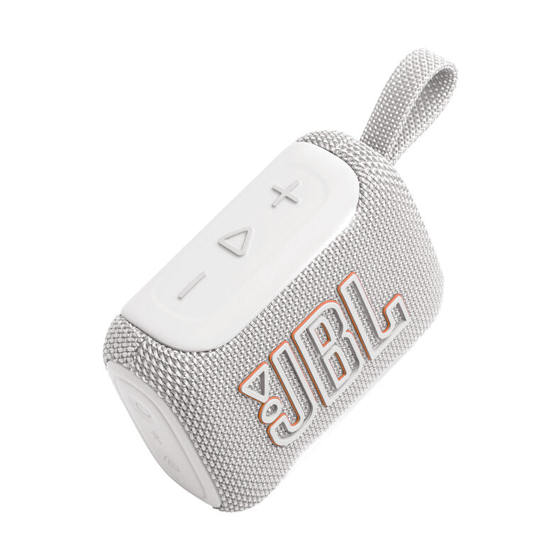JBL GO 5 Speaker Bluetooth ultra‑portatile con potente Pro Sound e bassi incisivi, pairing AirTouch, design impermeabile, 10 ore di autonomia, Bianco
