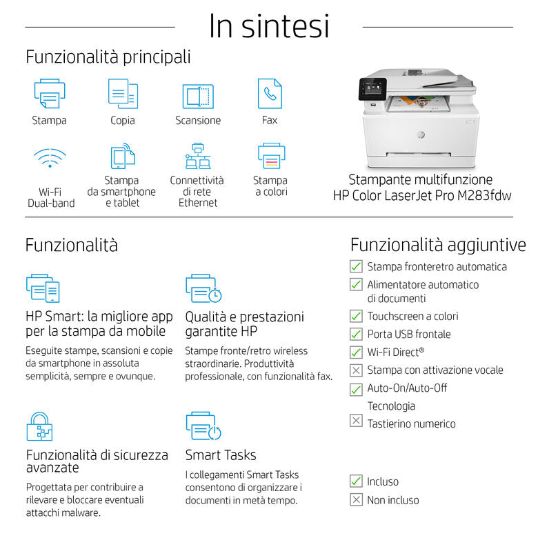 HP Color LaserJet Pro 7KW75A multifunzione Laser A4 600 x 600 DPI 21 ppm Wi-Fi