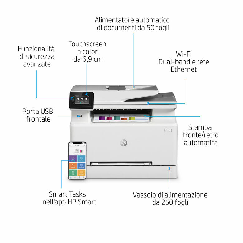 HP Color LaserJet Pro 7KW75A multifunzione Laser A4 600 x 600 DPI 21 ppm Wi-Fi
