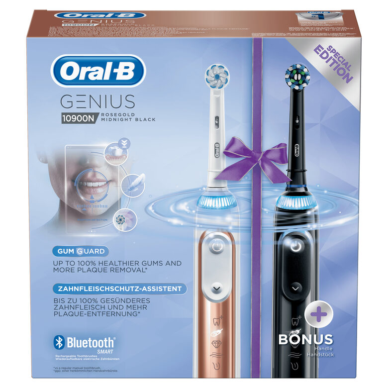 Oral-B Genius 10900N Spazzolini Elettrici Oro Rosa E Nero