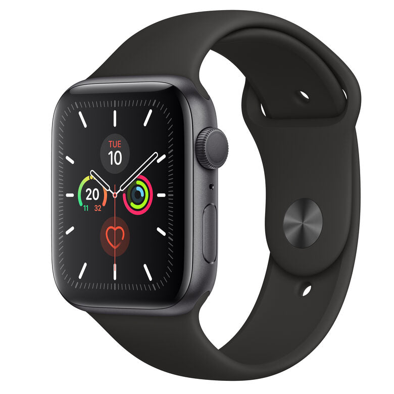 Apple Watch Series 5 GPS, 44mm in alluminio grigio siderale con cinturino Sport Nero