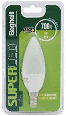 Beghelli Oliva Super LED E14 Lampadina a risparmio energetico 7 W F