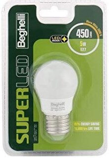 Beghelli Sfera Super LED E27 Lampadina a risparmio energetico 5 W F
