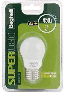 Beghelli Sfera Super LED E27 Lampadina a risparmio energetico 5 W F