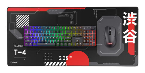 Trust GXT 759 XXL Tappetino per mouse per gioco da computer Nero, Rosso