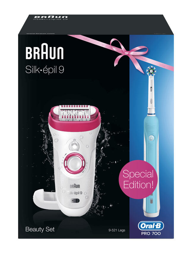 Braun Silk-épil 9 81676497 epilatore 40 pinzette Rosa, Bianco