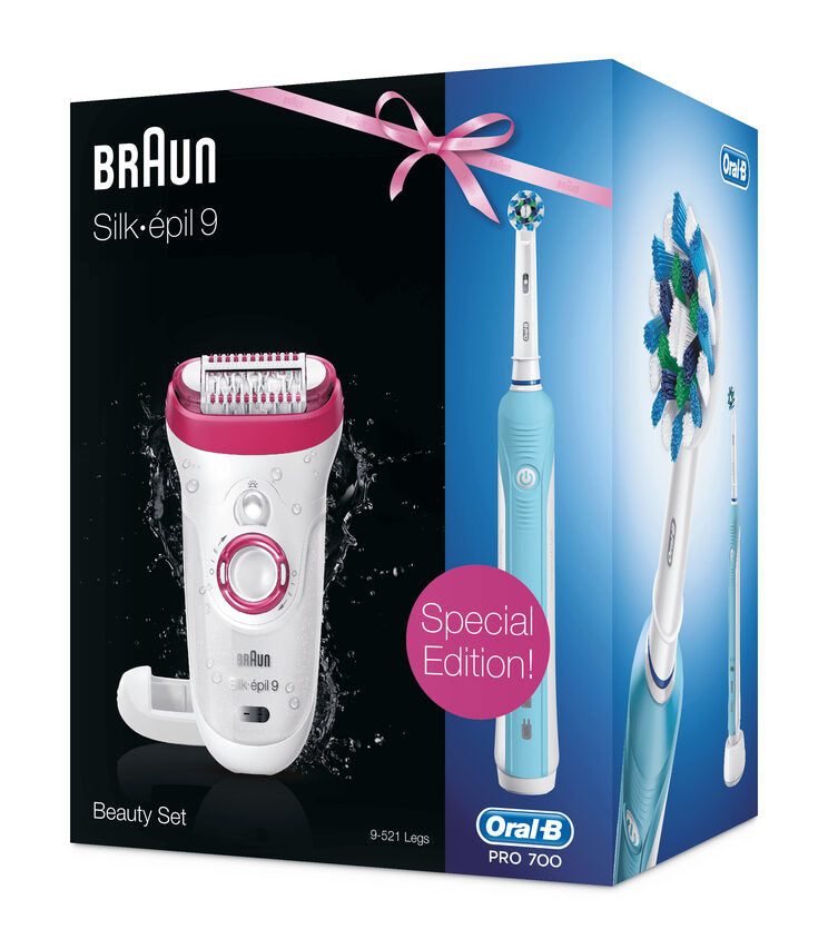 Braun Silk-épil 9 81676497 epilatore 40 pinzette Rosa, Bianco