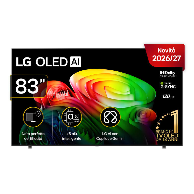 LG OLED AI 83'' Serie B6 OLED83B65LA, 4K, Nero perfetto, Dolby Vision, Processore α8 Gen3, 120Hz, G-Sync, SMART TV 2026