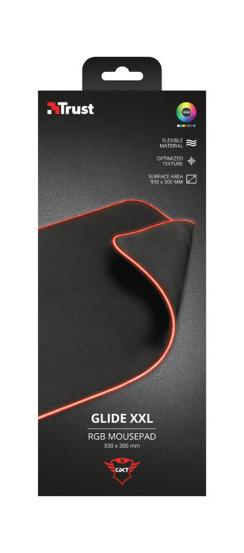 Trust GXT 764 Glide-Flex XXL RGB Tappetino per mouse per gioco da computer Nero