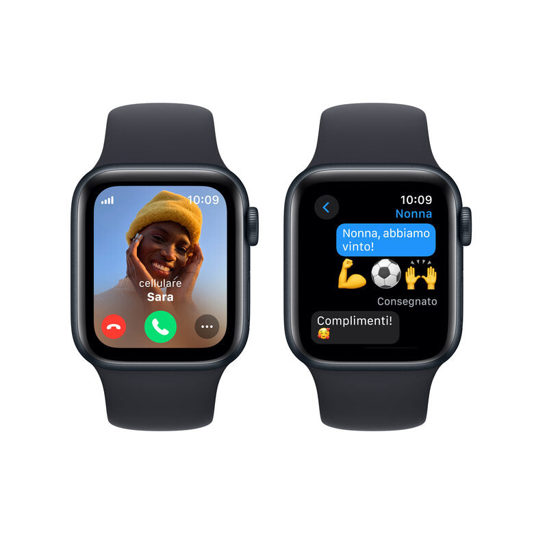 Apple Watch SE GPS + Cellular Cassa 40mm in Alluminio Mezzanotte con Cinturino Sport Mezzanotte - S/M