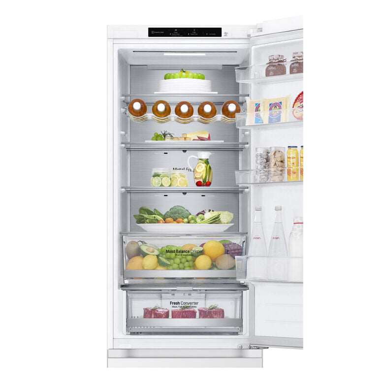LG GBV5240DSW Frigorifero combinato, Classe D, 387L, Fresh Converter, Porte piatte, Bianco