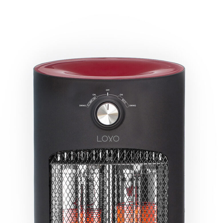 Argoclima 191070203 stufetta elettrica Interno Nero, Rosso 800 W Riscaldatore di ambienti elettrico al quarzo