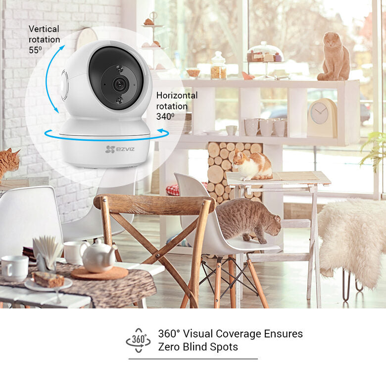 EZVIZ C6N Telecamera Wi-Fi motorizzata per interno con vista a 360°