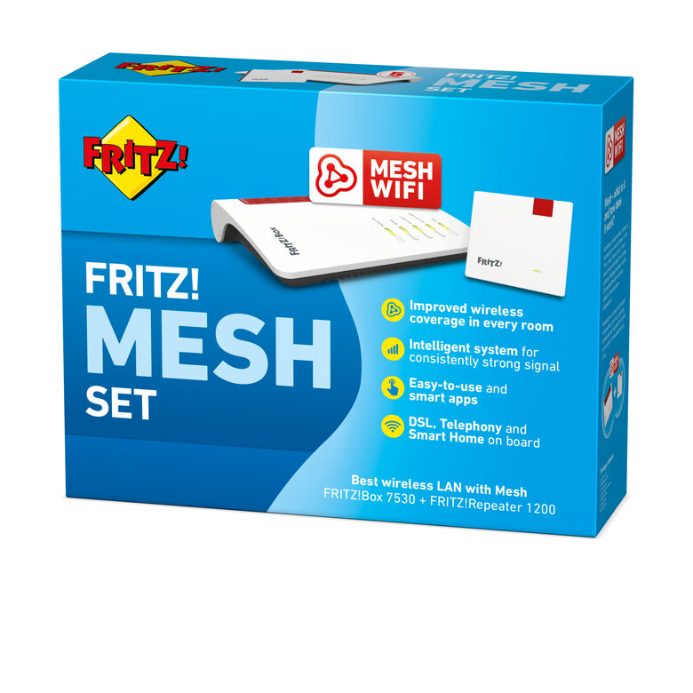 FRITZ! FRITZ! Mesh Set 7530+1200 International router wireless Gigabit Ethernet Dual-band (2.4 GHz/5 GHz) Bianco