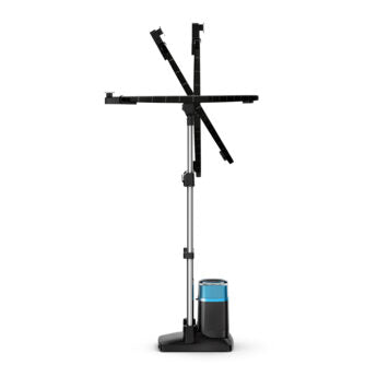 Rowenta Ixeo Power QR2021, Caldaia ad alta pressione, Asse da stiro integrata a 3 posizioni, Igienizza, Vapore verticale per indumento 1,1 L Nero, Blu 2170 W