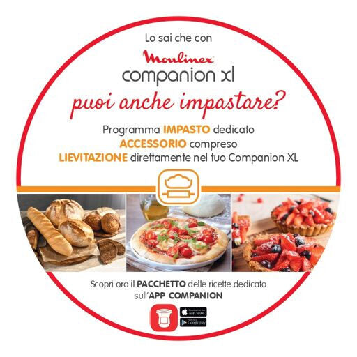 Moulinex HF8098 Companion XL, Robot da cucina multifunzione, 12 programmi automatici, 6 accessori, recipiente 3L, intervallo di temperatura da 30 °C a 150 °C, Ricettario: 300 idee per ricett