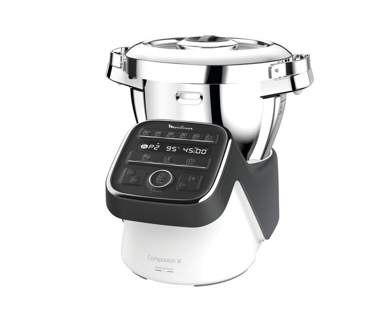 Moulinex HF8098 Companion XL, Robot da cucina multifunzione, 12 programmi automatici, 6 accessori, recipiente 3L, intervallo di temperatura da 30 °C a 150 °C, Ricettario: 300 idee per ricett