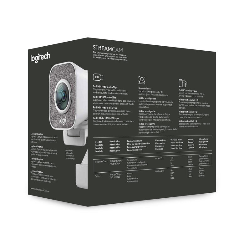 Logitech StreamCam webcam 1920 x 1080 Pixel USB 3.2 Gen 1 (3.1 Gen 1) Bianco