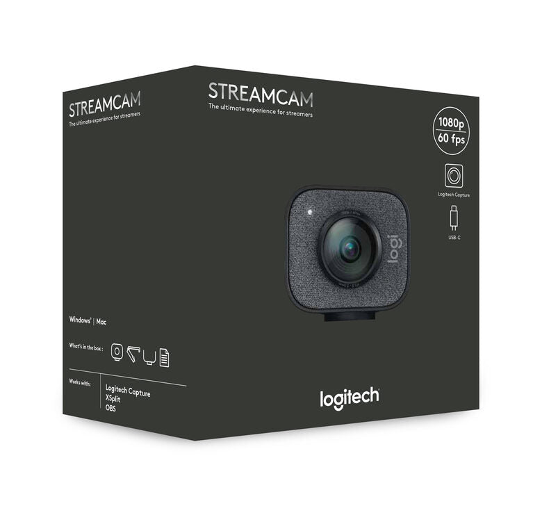 Logitech StreamCam webcam 1920 x 1080 Pixel USB 3.2 Gen 1 (3.1 Gen 1) Nero