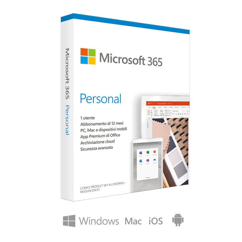 Microsoft 365 Personal, 1 Persona, 1 Anno, Scatola