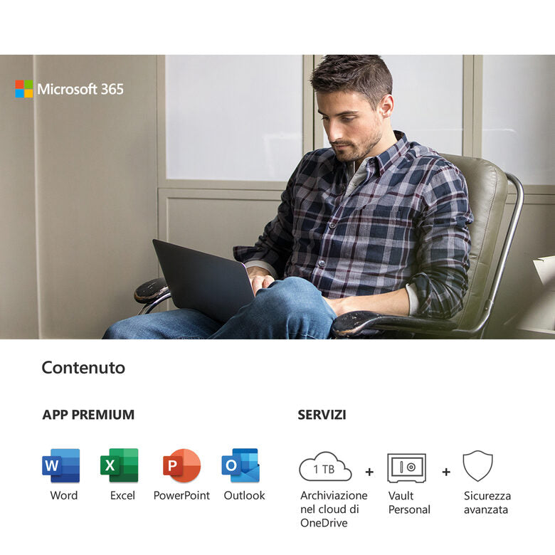 Microsoft 365 Personal, 1 Persona, 1 Anno, Scatola