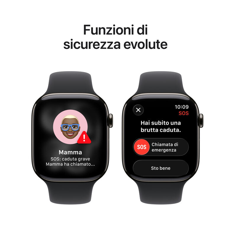 Apple Watch Series 11 GPS + Cellular 46mm Cassa Titanio Ardesia con Sport Band Nero - S/M
