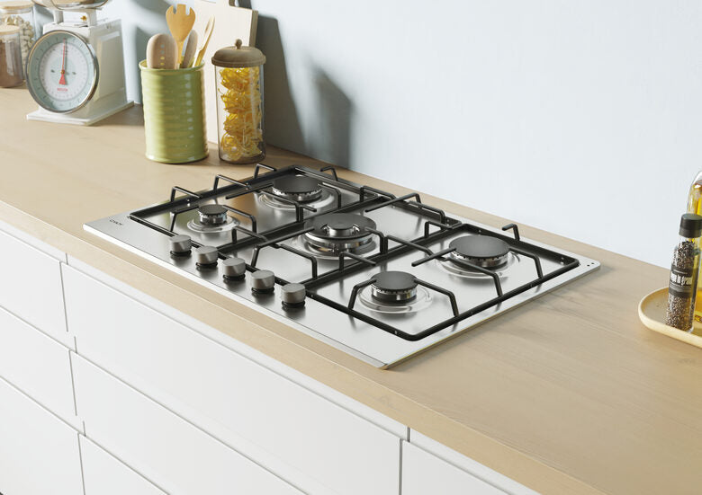 Candy CHW74WX Piano Cottura da Incasso a Gas 75 cm 5 Fuochi Acciaio Inox TIMELESS