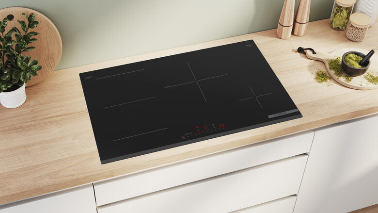 Bosch Serie 6 PVS83KHC1Z piano cottura Nero Da incasso 80 cm Piano cottura a induzione 4 Fornello(i)