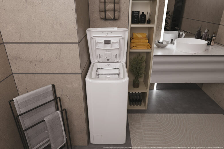 Haier THASN286TM5-S T Series 7 Lavatrice A Libera Installazione Carica Dall'alto 8 Kg, 1200 Giri, Classe A, Bianco, Inverter, Vapore, Wi-fi