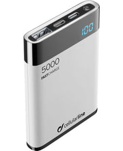 Cellularline FreePower Manta HD 5000i - Lightning Caricabatterie portatile ultrapiccolo con celle ad alta densità Bianco