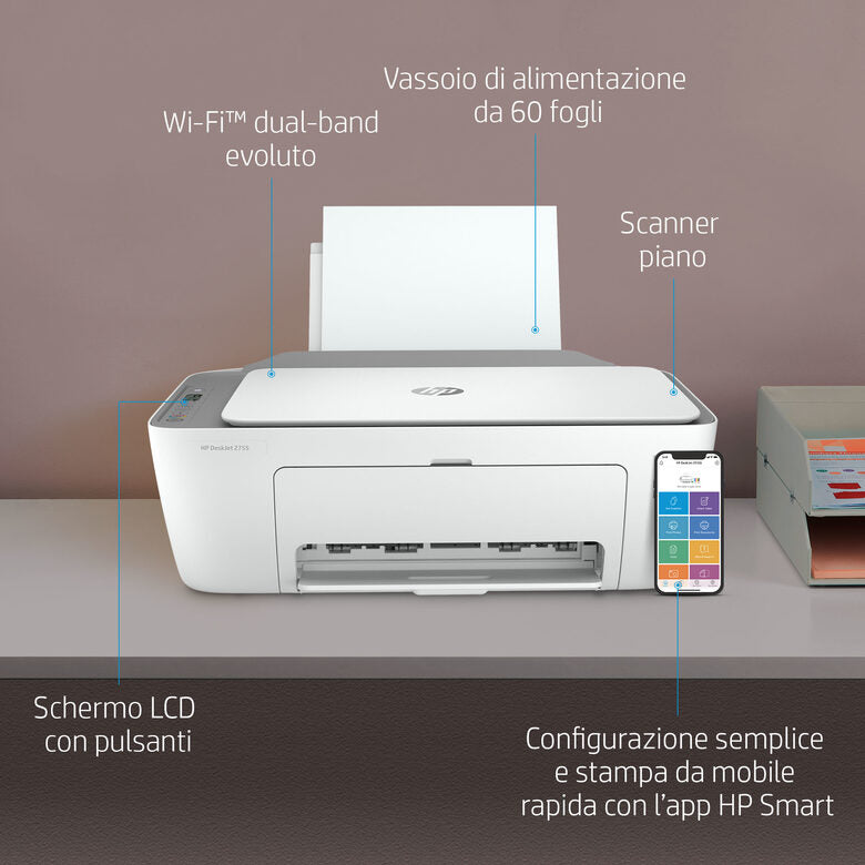 HP DeskJet 2720 Getto termico d'inchiostro A4 4800 x 1200 DPI Wi-Fi