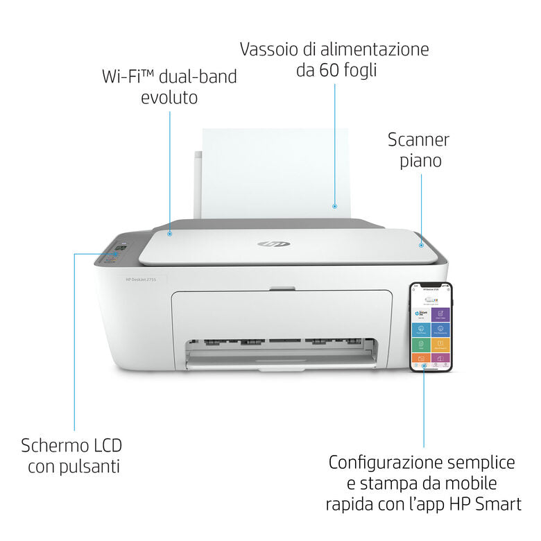 HP DeskJet 2720 Getto termico d'inchiostro A4 4800 x 1200 DPI Wi-Fi