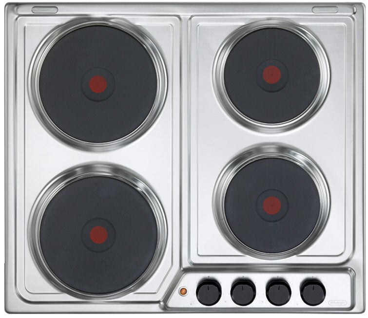 De’Longhi FFI 46 ER piano cottura Acciaio inossidabile Da incasso 60 cm Piastra sigillata 4 Fornello(i)