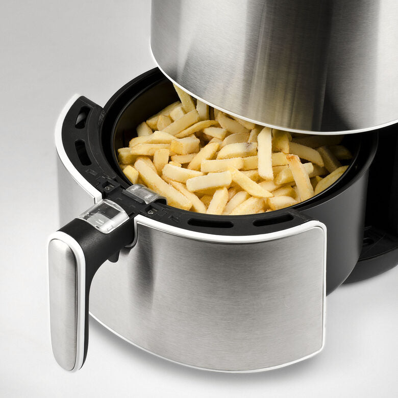 Girmi FG95 Singolo 3,2 L Indipendente 1500 W Friggitrice ad aria calda Acciaio satinato, Bianco