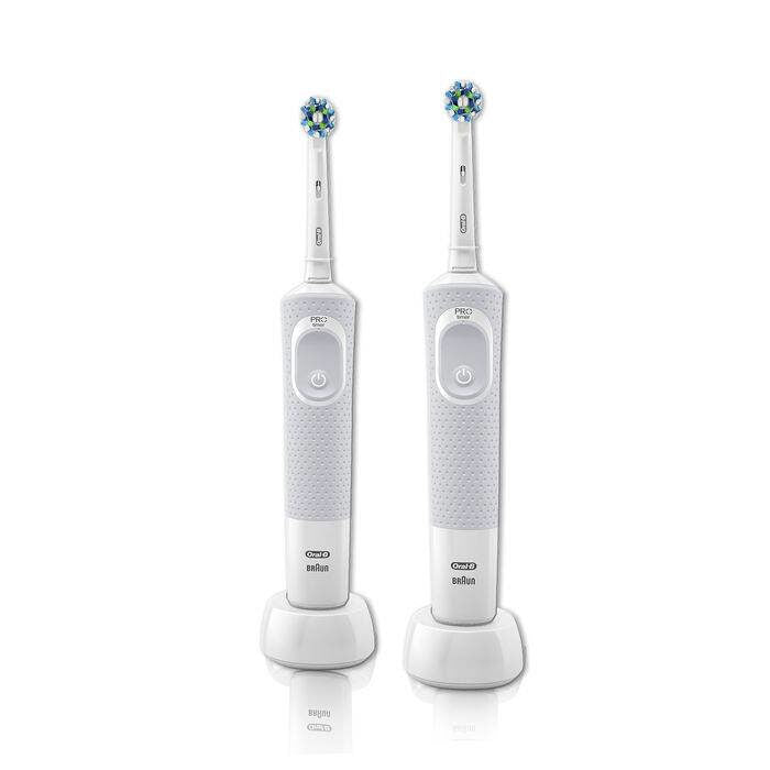 Oral-B Vitality 100 CrossAction Adulto Spazzolino rotante-oscillante Grigio, Bianco