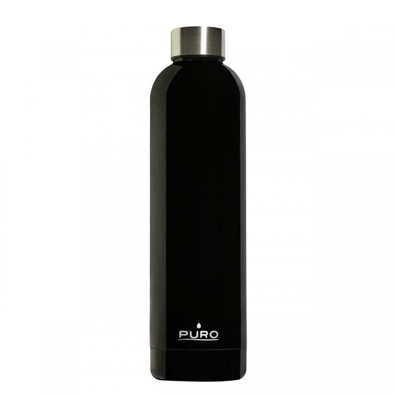 PURO Hot&Cold Glossy Uso quotidiano 1000 ml Acciaio inossidabile Nero