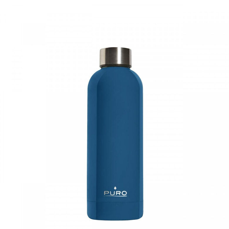 PURO Hot&Cold Glossy Bicicletta, Uso quotidiano, Fitness, Sport 500 ml Acciaio inossidabile Blu