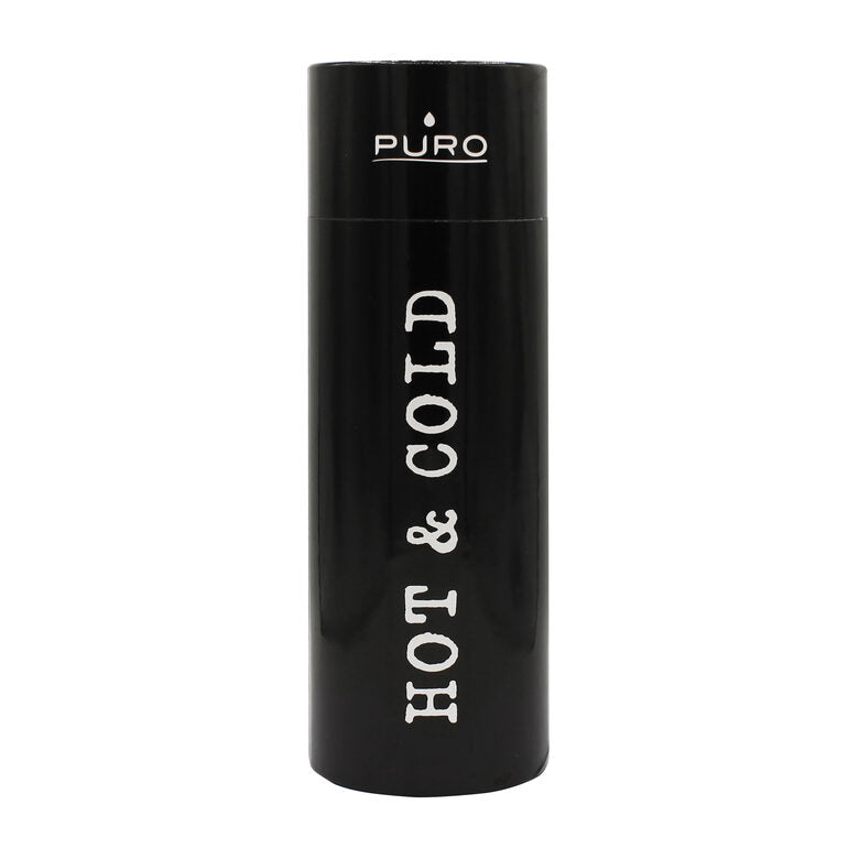 PURO Hot&Cold Glossy Uso quotidiano 500 ml Acciaio inossidabile Nero, Metallico