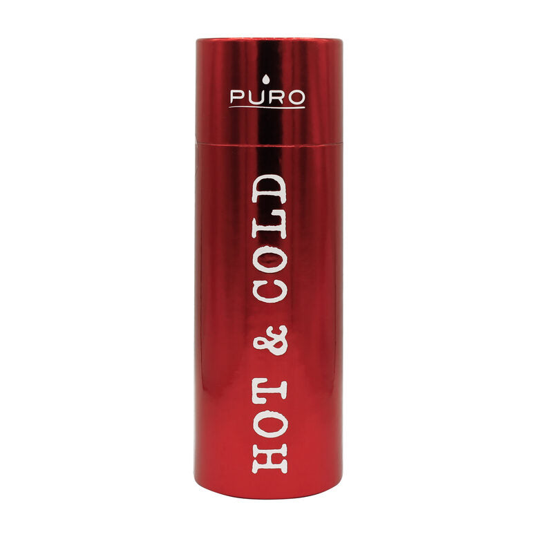 PURO Hot&Cold Glossy Bicicletta, Uso quotidiano, Fitness, Sport 500 ml Acciaio inossidabile Metallico, Rosso