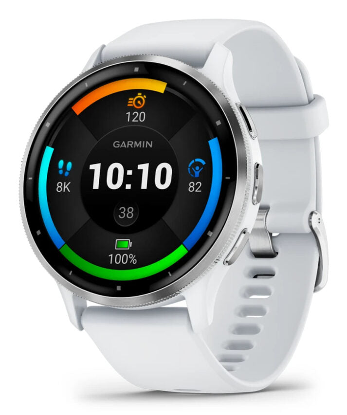 Garmin Venu 3 3,56 cm (1.4") AMOLED 45 mm Digitale 454 x 454 Pixel Touch screen Argento, Bianco Wi-Fi GPS (satellitare)
