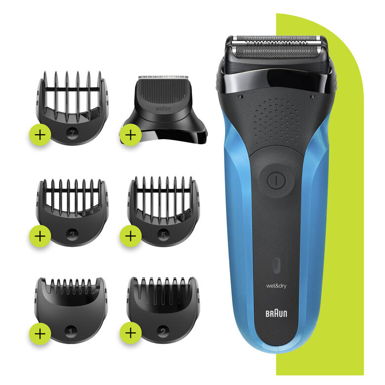 Braun Series 3 310BT Rasoio Trimmer Nero, Blu