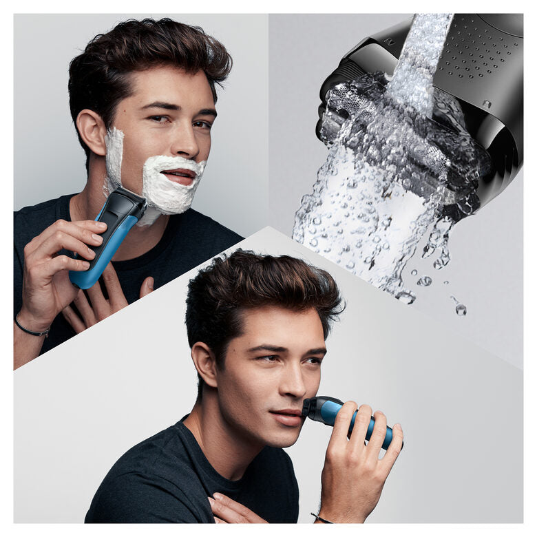Braun Series 3 310BT Rasoio Trimmer Nero, Blu