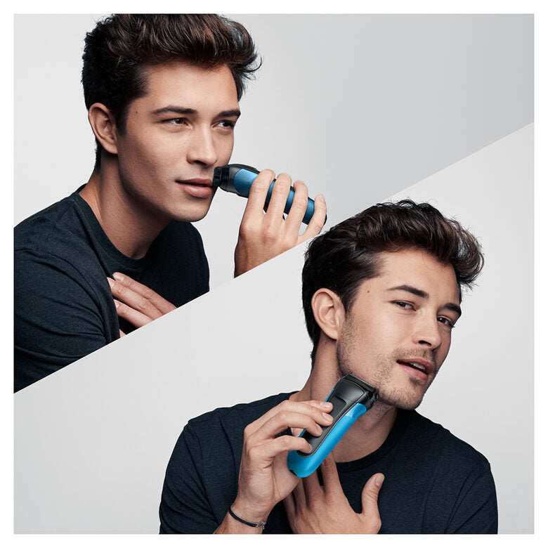 Braun Series 3 310BT Rasoio Trimmer Nero, Blu
