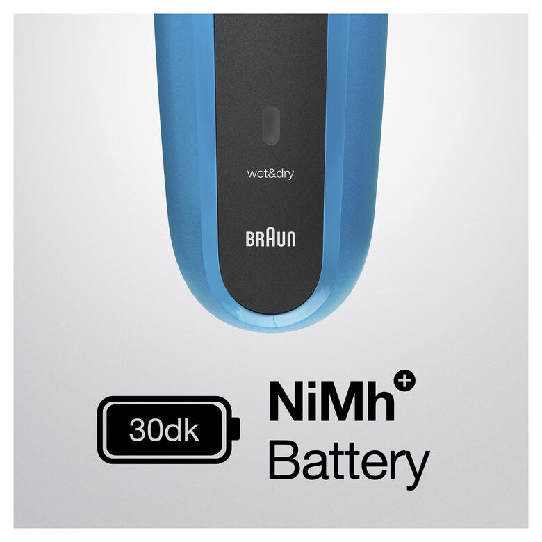 Braun Series 3 310BT Rasoio Trimmer Nero, Blu