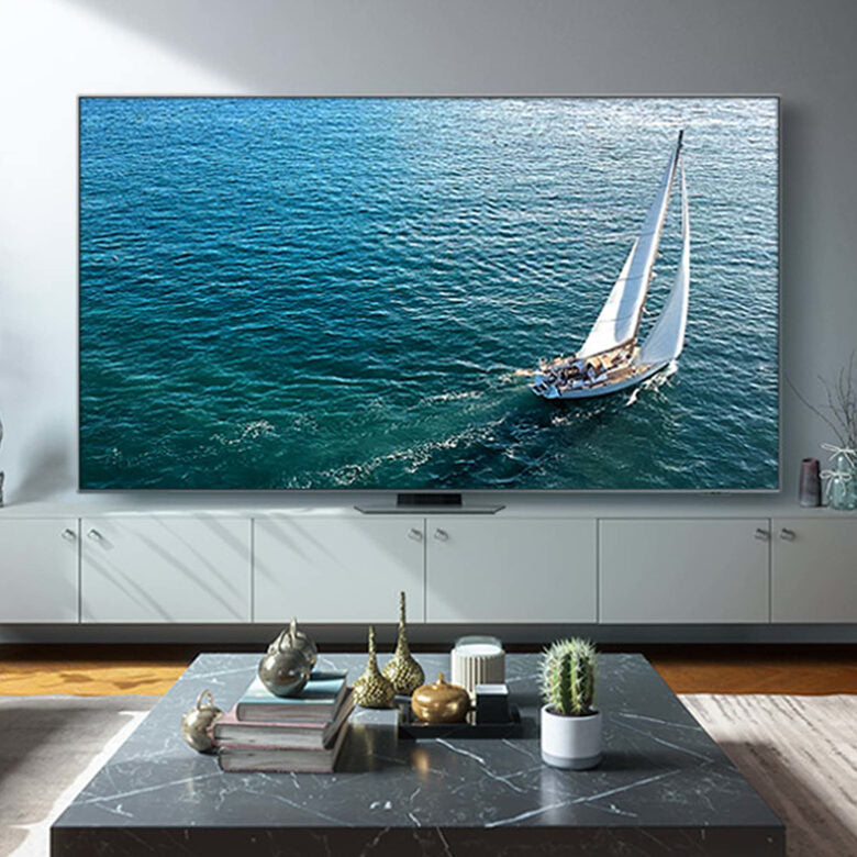 Samsung QE98Q80CATXZT Televisione Smart TV 98 Pollici Qled 4K Serie 8 Superslim Carbon Silver